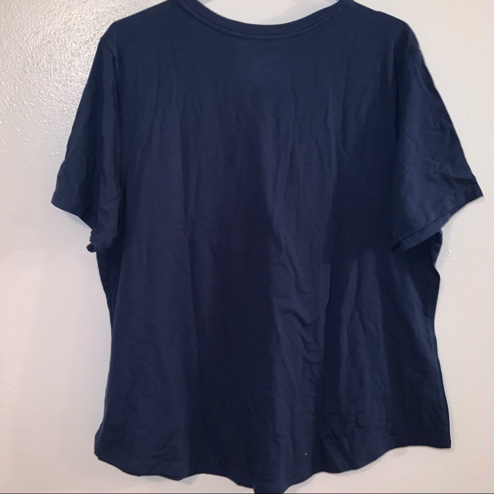 Terra & Sky 1X 16W 18W Blue V Neck Semi Fitted Tee - Picture 9 of 9